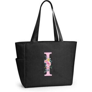 Personalized Beach Tote Bag Black-i
